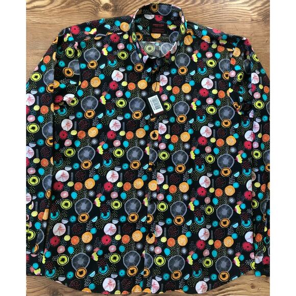 Jared Lang Men's Trim Fit Multicolor Button-Up Shirt AH-T-744 Size 2XL - Picture 3 of 12